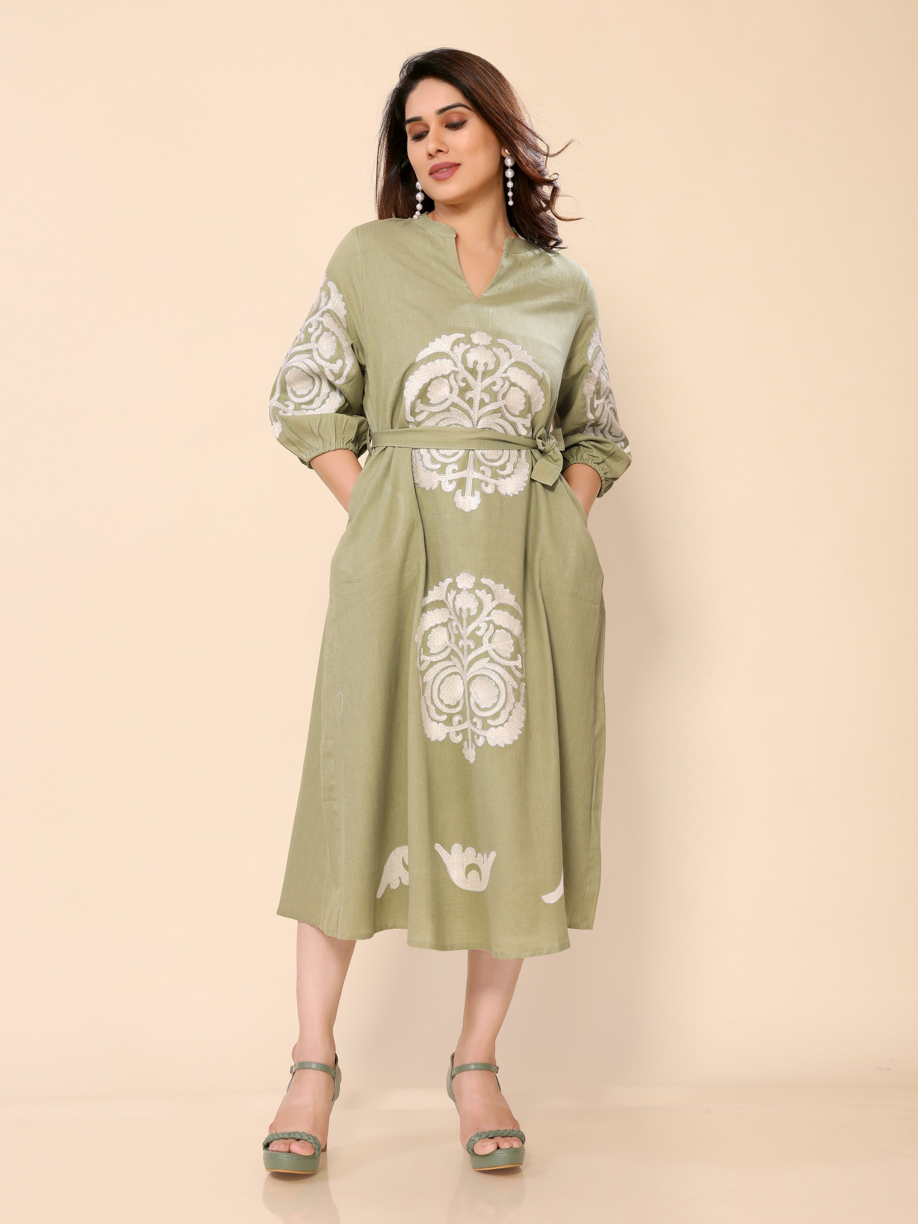 Embroidery one piece dress hotsell